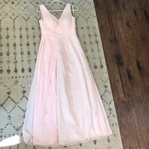 Azazie bridesmaid maid of honor dress blush pink